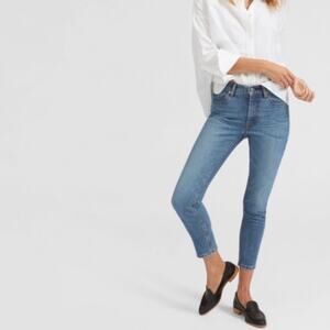 EVERLANE Blue Mid Wash High Rise Denim Skinny Straight Leg Ankle Jean Jeans 26